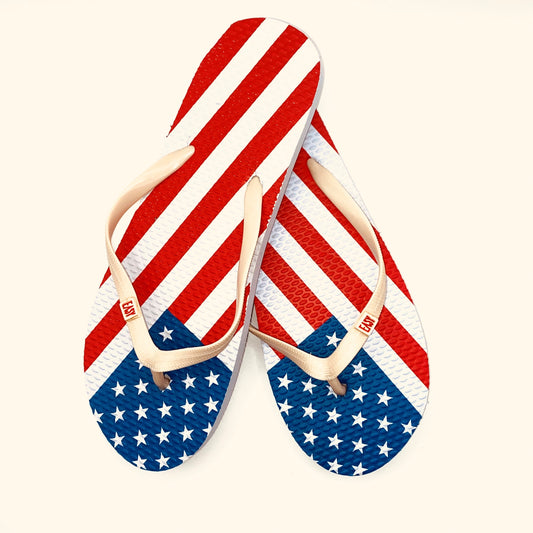 Easy Women's USA Flag Flip Flop Sandals