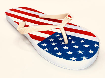 Easy Women's USA Flag Flip Flop Sandals